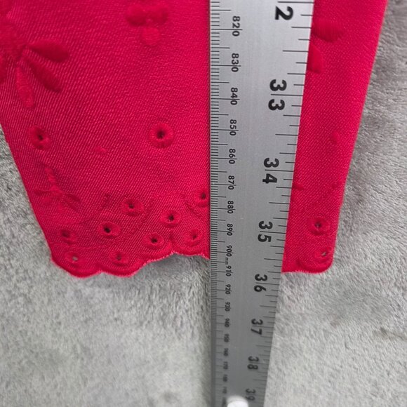 Womens Gap Red Skinny Ankle Pants Embroidered Cotton Blend Mid Rise Stretch 6 - Picture 10 of 11